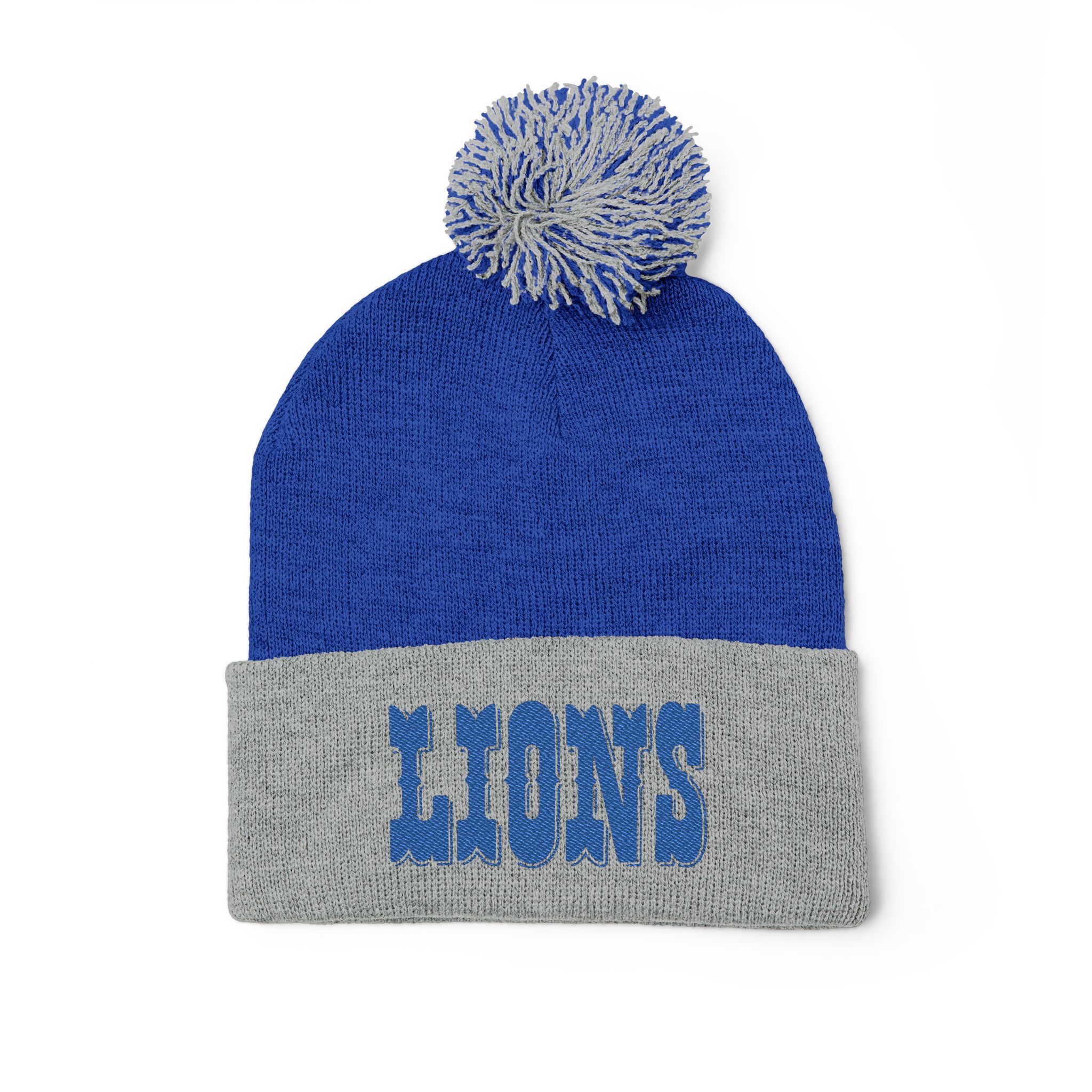 Detroit Lions Pom-Pom Knit Cap (Embroidery) - Image 3