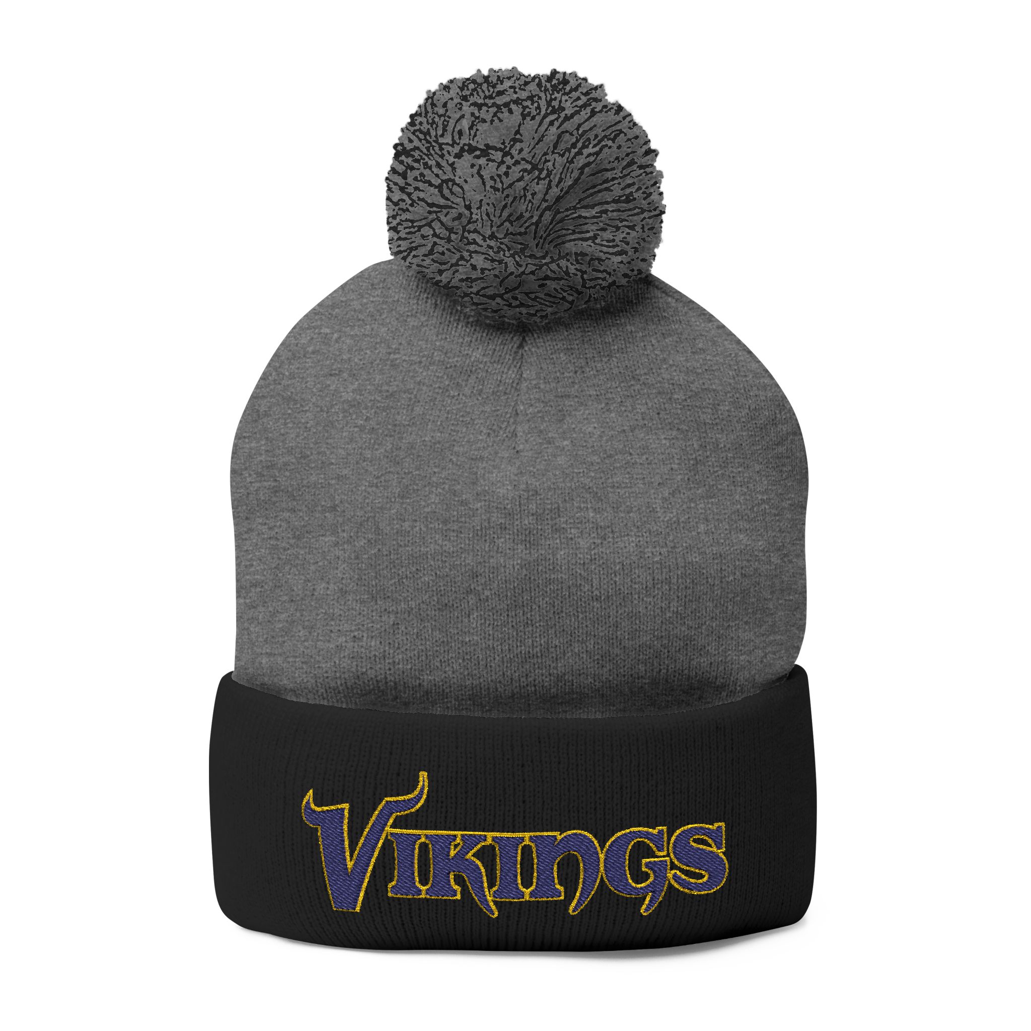 Minnesota Vikings Pom-Pom Knit Cap (Embroidery)