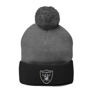 Las Vegas Raiders Pom-Pom Knit Cap (Embroidery)