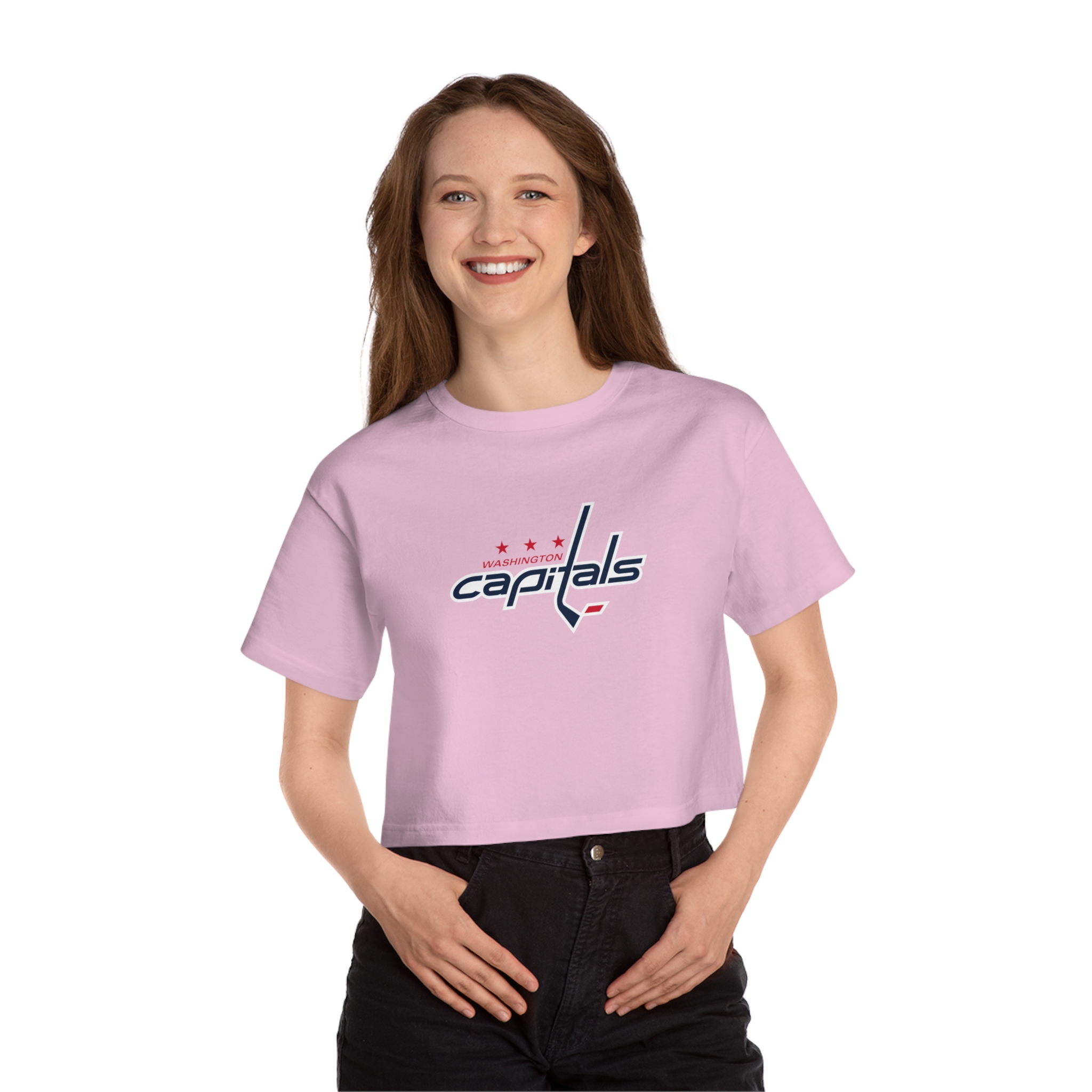 Washington Capitals Champion Women's Heritage Cropped T-Shirt - Image 3