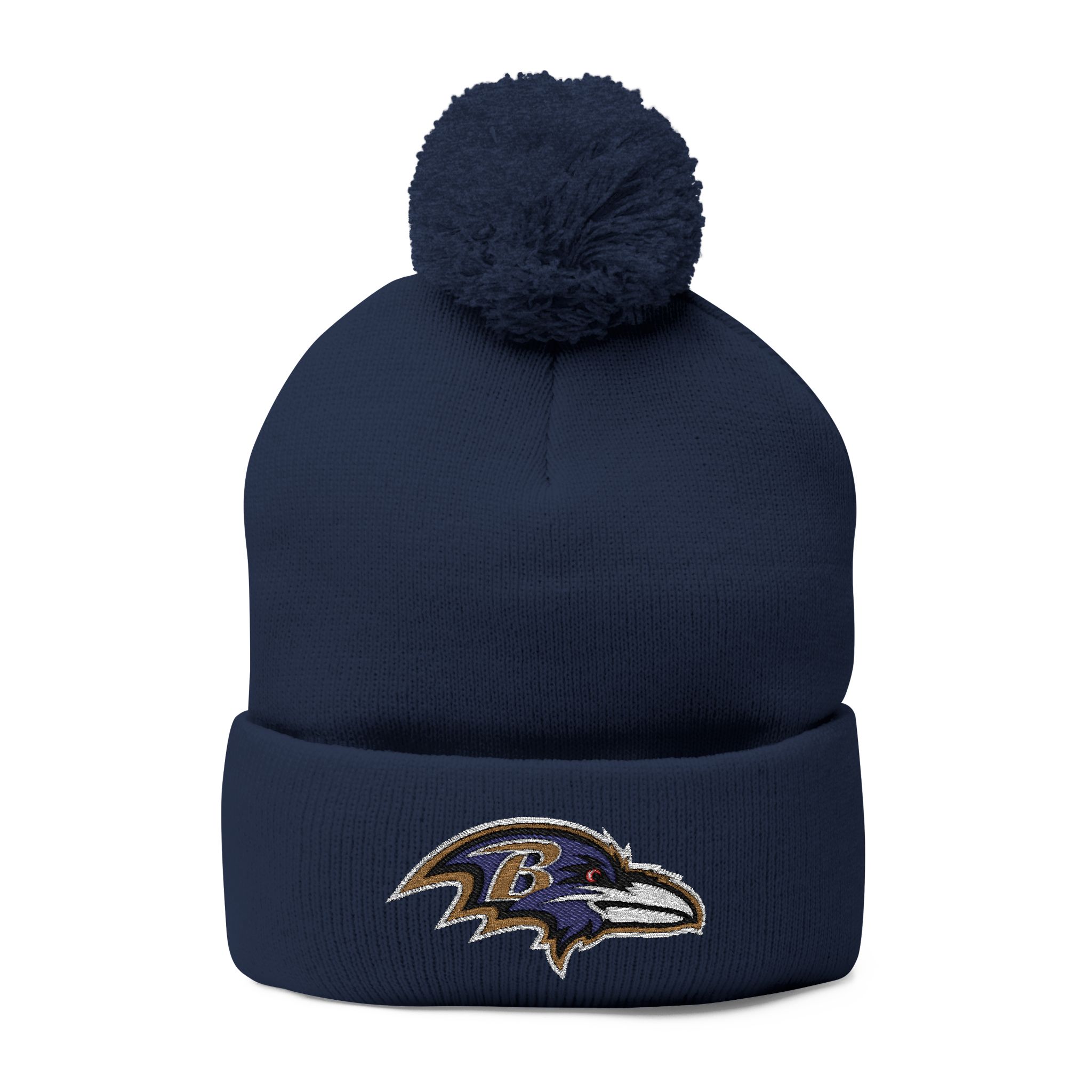 Baltimore Ravens Pom-Pom Knit Cap (Embroidery) - Image 13