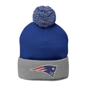 New England Patriots Pom-Pom Knit Cap (Embroidery)