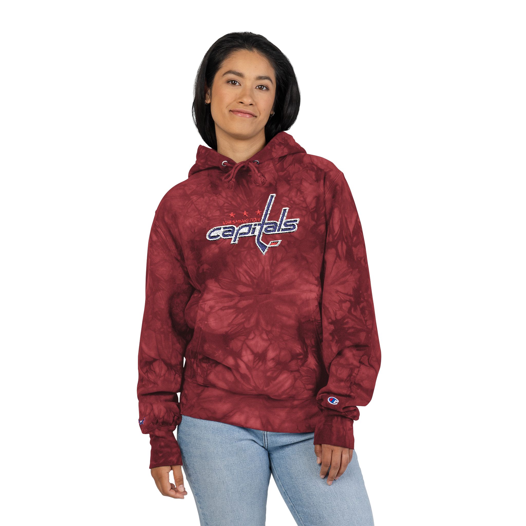 Washington Capitals Unisex Champion Tie-Dye Hoodie (Embroidery) - Image 8