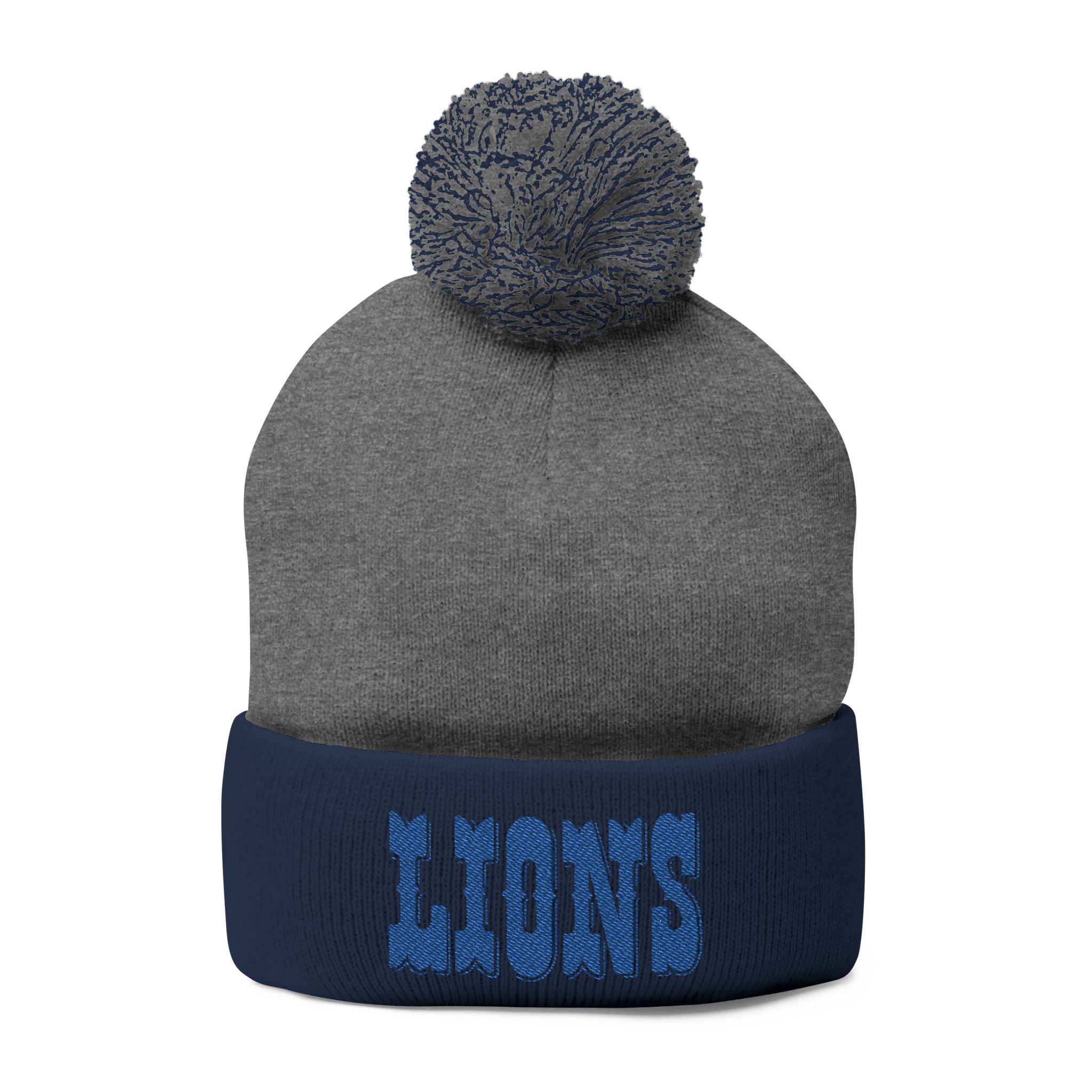 Detroit Lions Pom-Pom Knit Cap (Embroidery) - Image 5