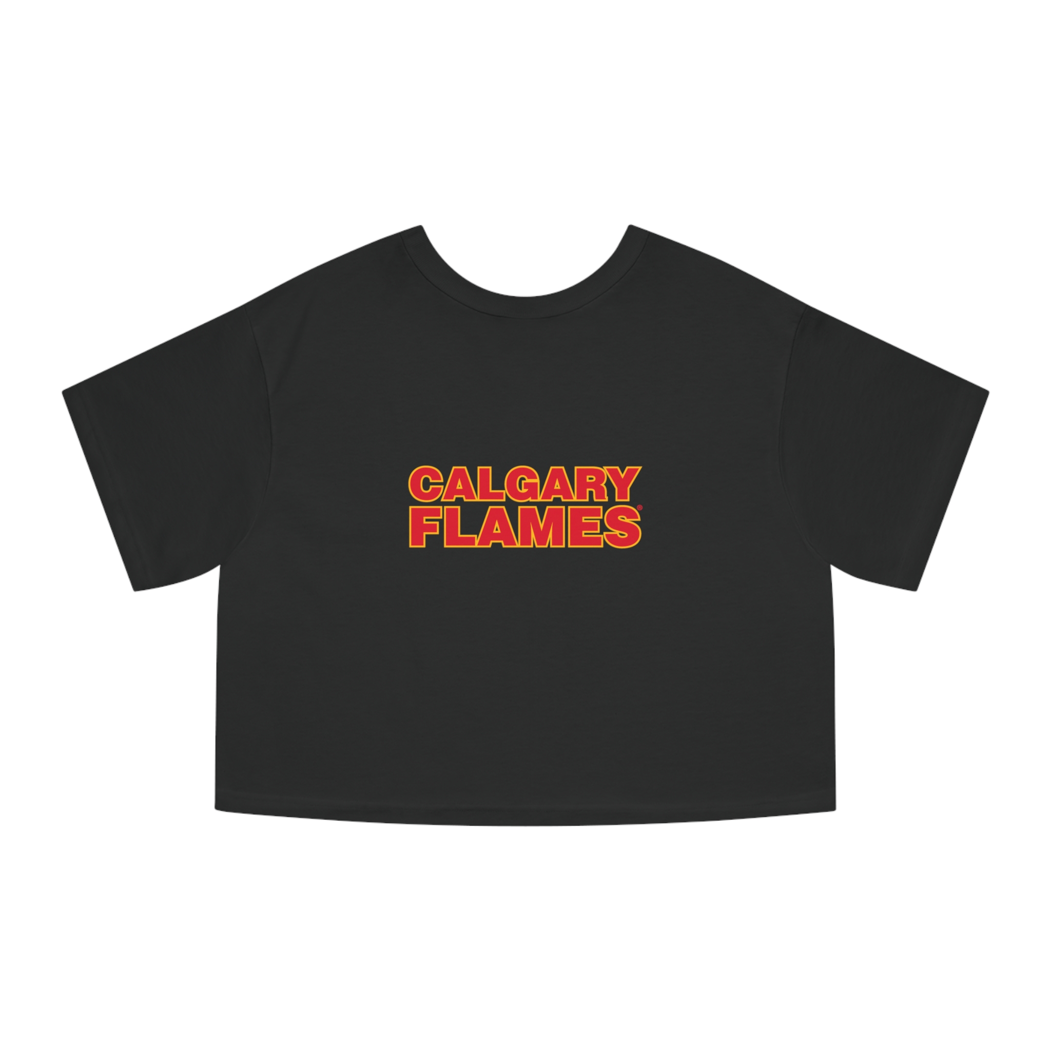 Calgary Flames Champion Women's Heritage Cropped T-Shirt - Image 2