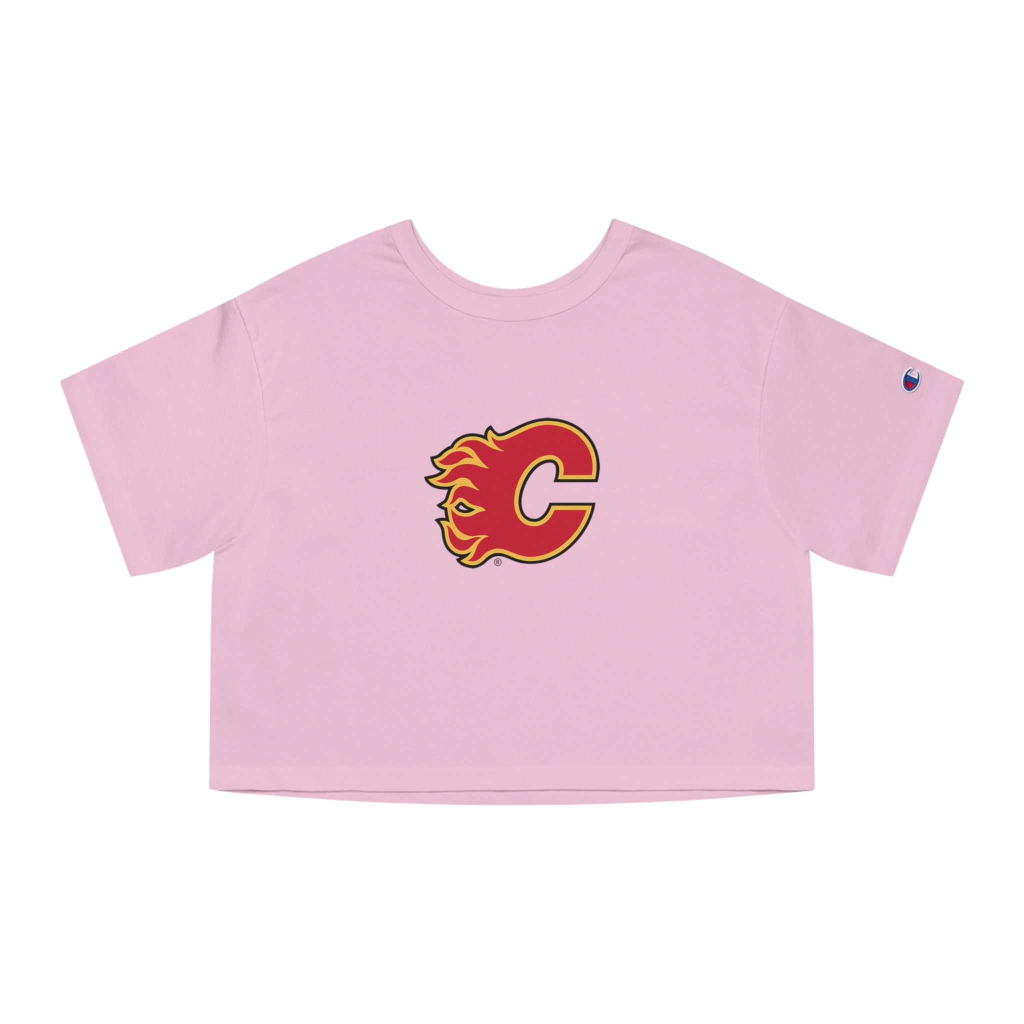 Calgary Flames Champion Women's Heritage Cropped T-Shirt - Image 4