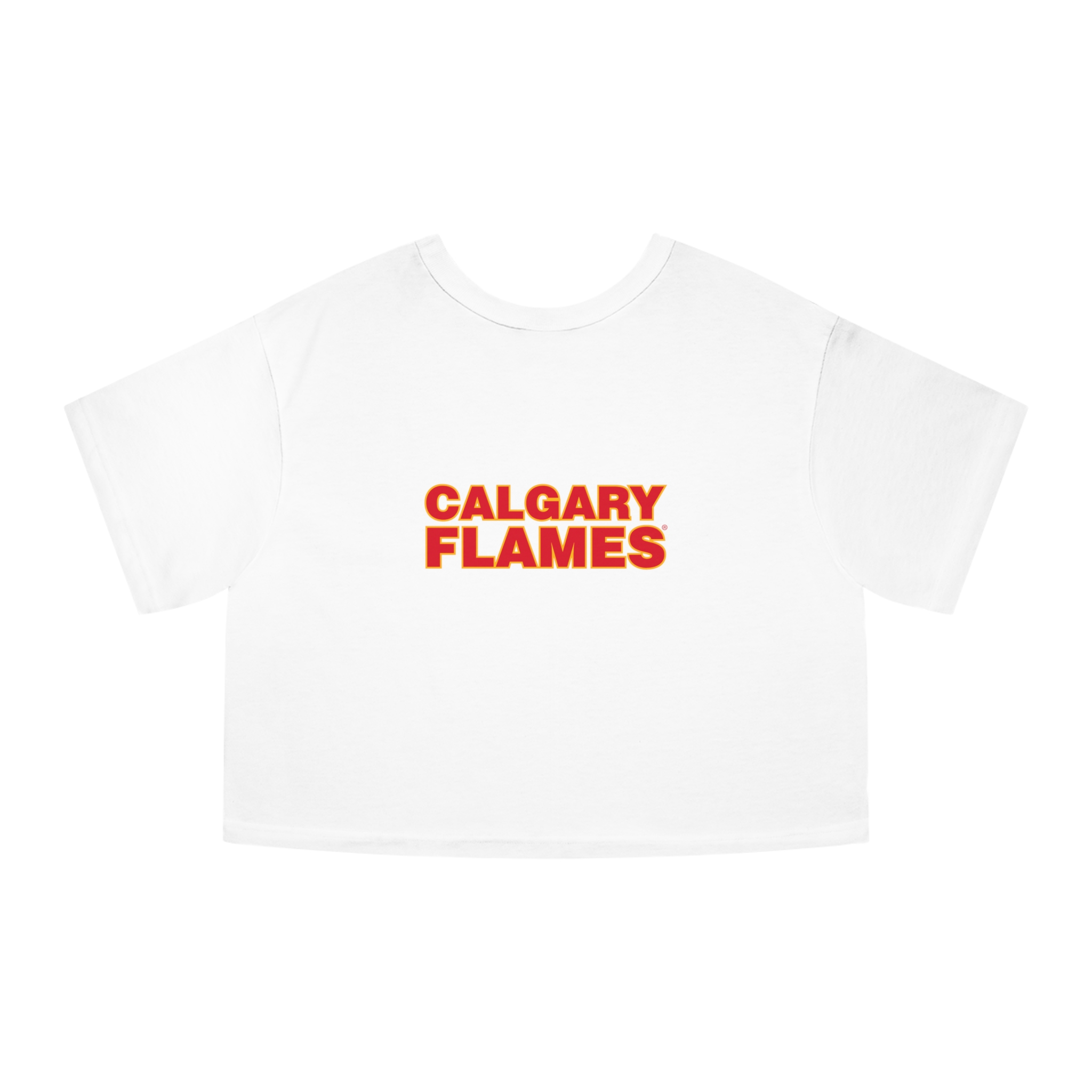 Calgary Flames Champion Women's Heritage Cropped T-Shirt - Image 11