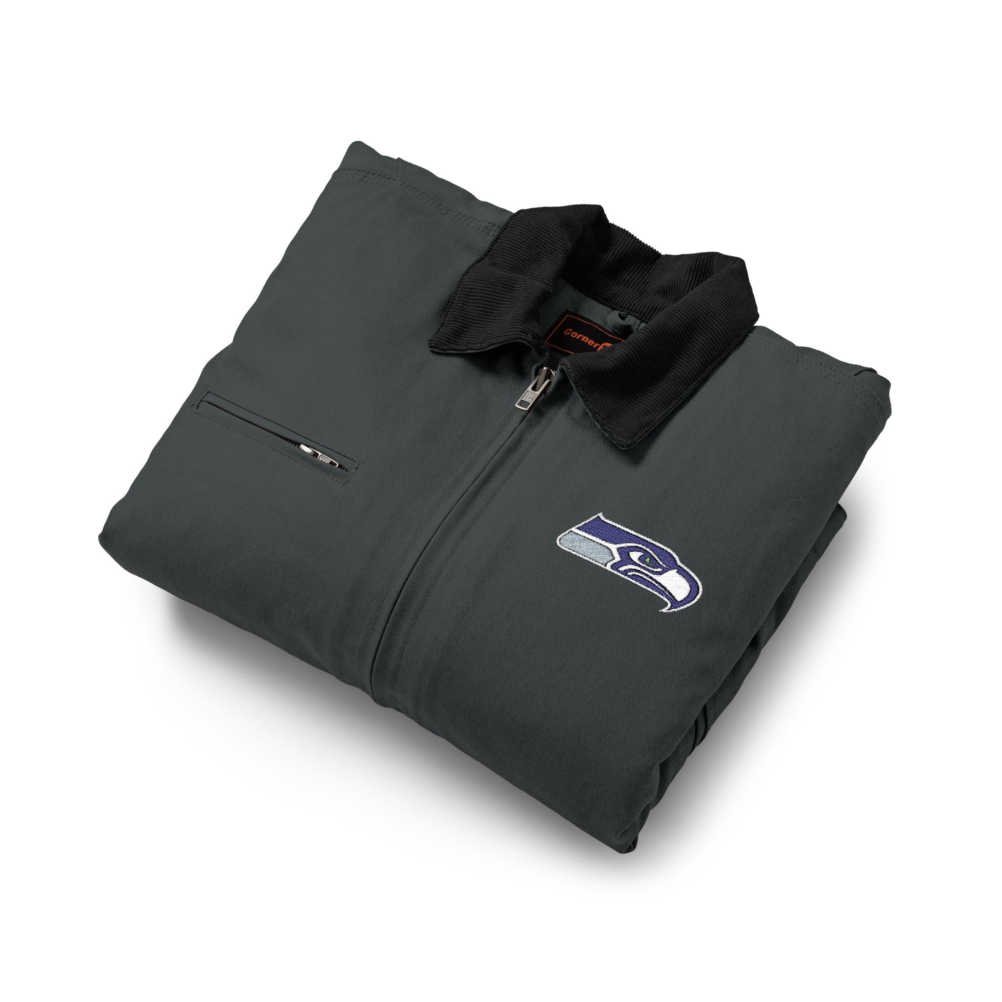 Seattle Seahawks CornerStone® Unisex Duck Cloth Work Jacket - Image 11