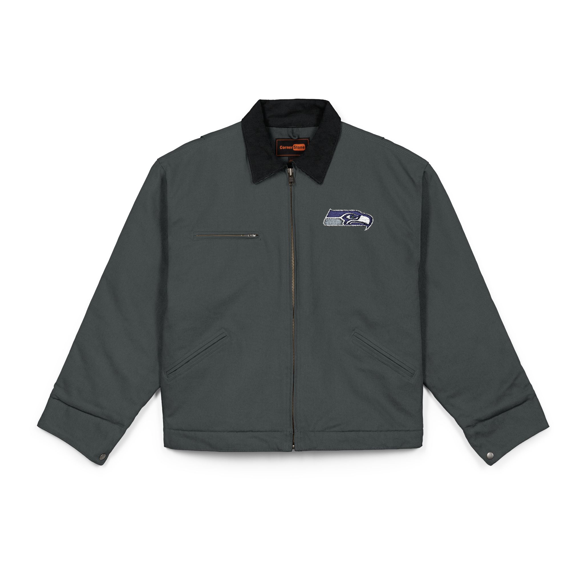 Seattle Seahawks CornerStone® Unisex Duck Cloth Work Jacket - Image 9