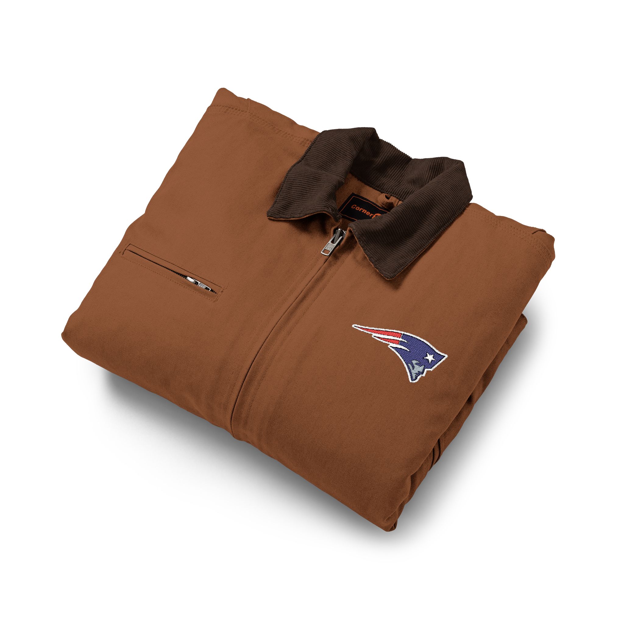 New England Patriots CornerStone® Unisex Duck Cloth Work Jacket - Image 3