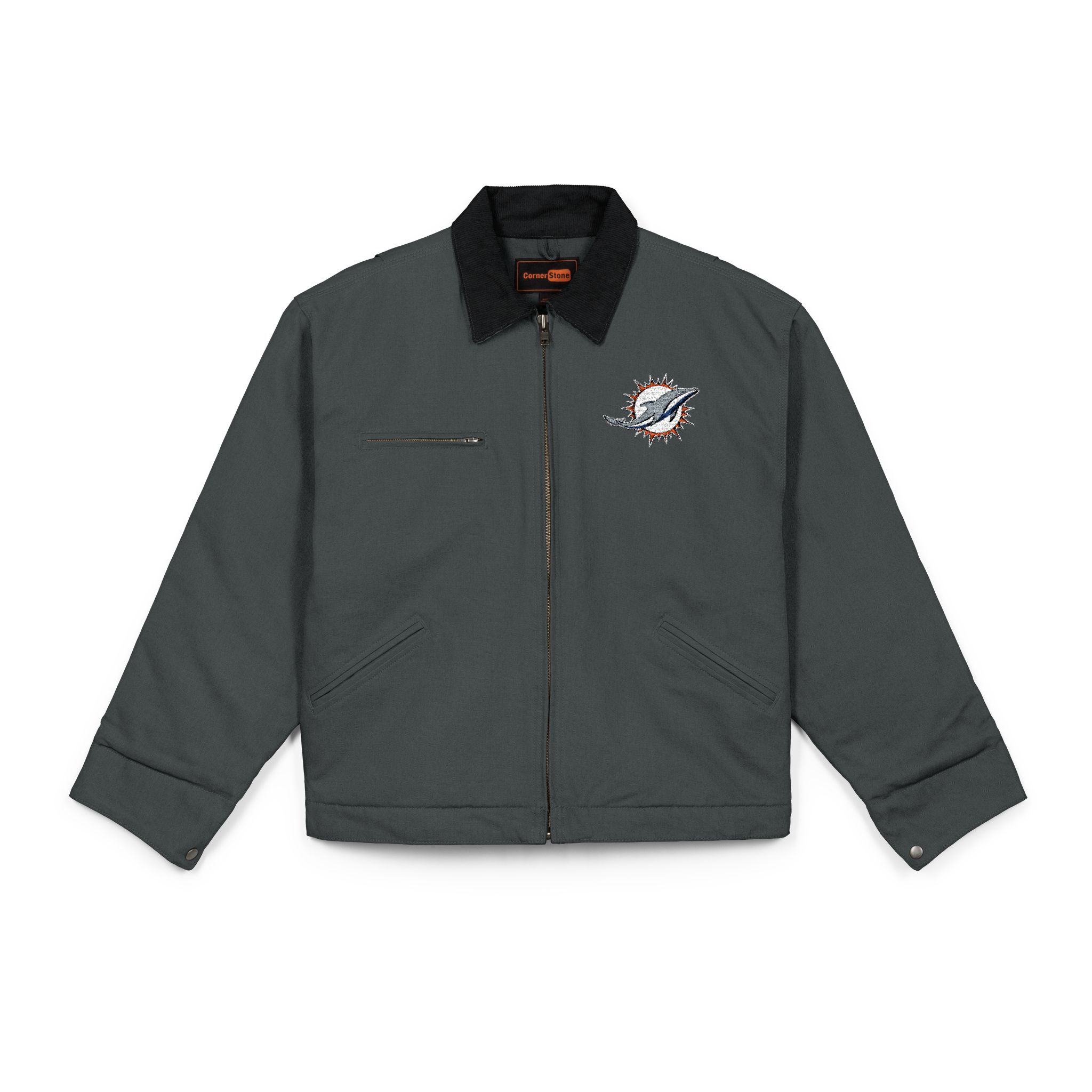 Miami Dolphins CornerStone® Unisex Duck Cloth Work Jacket