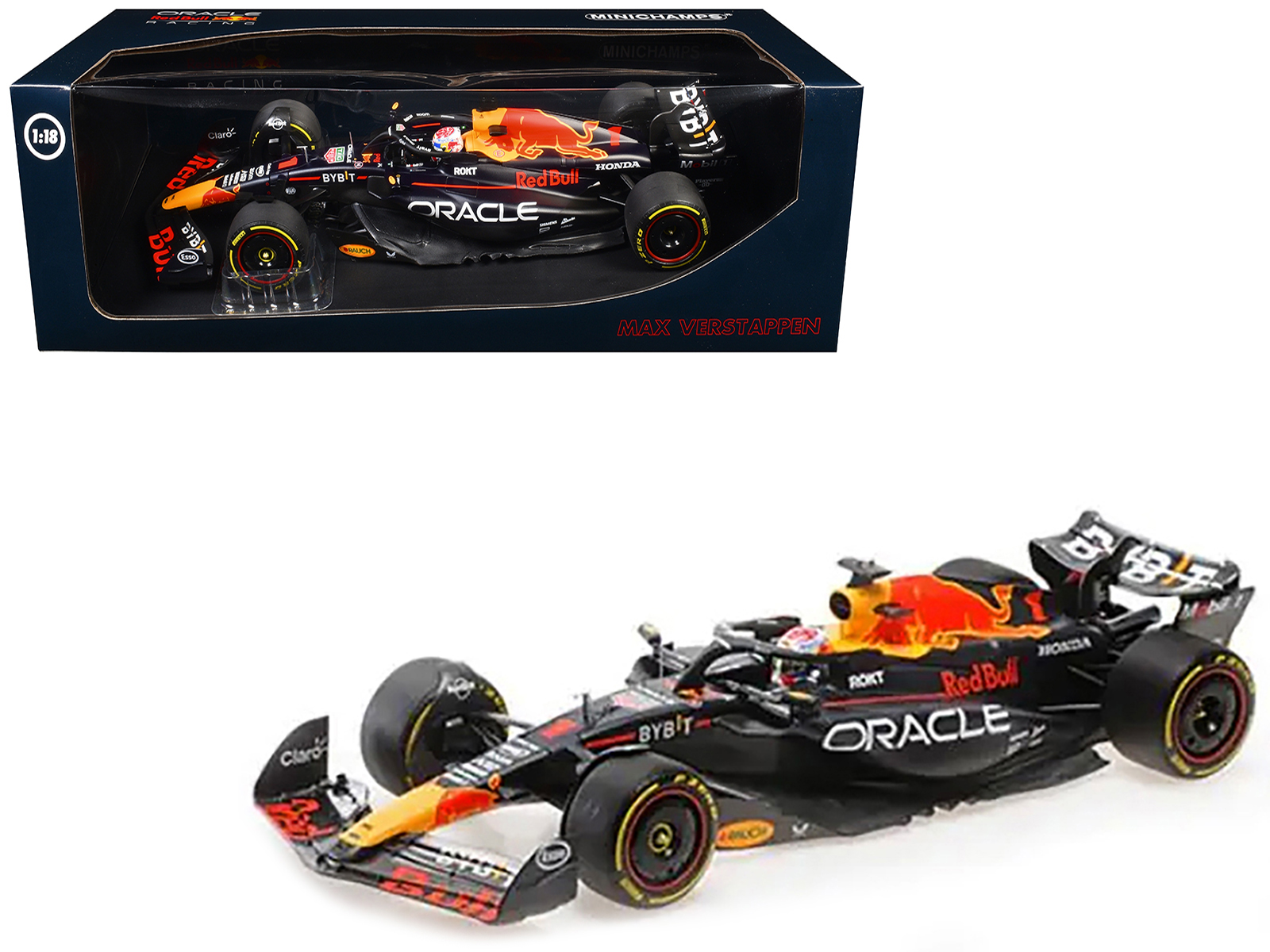 Red Bull Racing RB19 #1 Max Verstappen Oracle Winner F1 Formula One Italian GP (2023) with Driver Limited Edition to 160 pieces Worldwide 1/18 Diecast Model Car by Minichamps