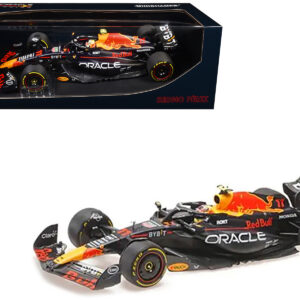Red Bull Racing RB19 #11 Sergio Perez Oracle 2nd Place F1 Formula One Italian GP (2023) with Driver Limited Edition to 108 pieces Worldwide 1/18 Diecast Model Car by Minichamps