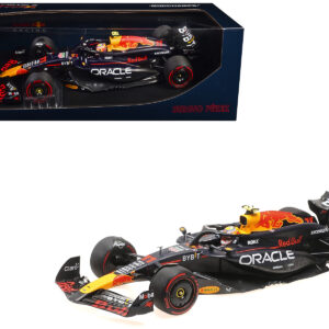 Red Bull Racing RB20 #11 Sergio Perez Oracle 2nd Place F1 Formula One Bahrain GP (2024) with Driver Limited Edition to 180 pieces Worldwide 1/18 Diecast Model Car by Minichamps