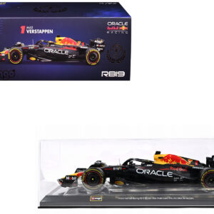 Red Bull Racing RB19 #1 Max Verstappen Oracle Winner Formula One F1 Championship Drivers' Champion (2023) with Display Case 1/24 Diecast Model Car by Bburago