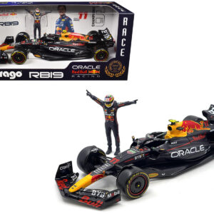 Red Bull Racing RB19 #11 Sergio Perez Oracle Formula One F1 Championship Constructor Champions (2023) with Driver Figure 1/24 Diecast Model Car by Bburago