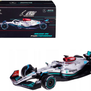 Mercedes-AMG F1 W13 E Performance #63 George Russell F1 Formula One World Championship (2022) with Display Case 1/43 Diecast Model Car by Bburago
