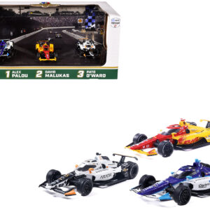 109th Indianapolis 500 (2025) Podium Set of 3 IndyCars 1/64 Diecast Model Cars by IXO Models