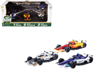109th Indianapolis 500 (2025) Podium Set of 3 IndyCars 1/64 Diecast Model Cars by IXO Models