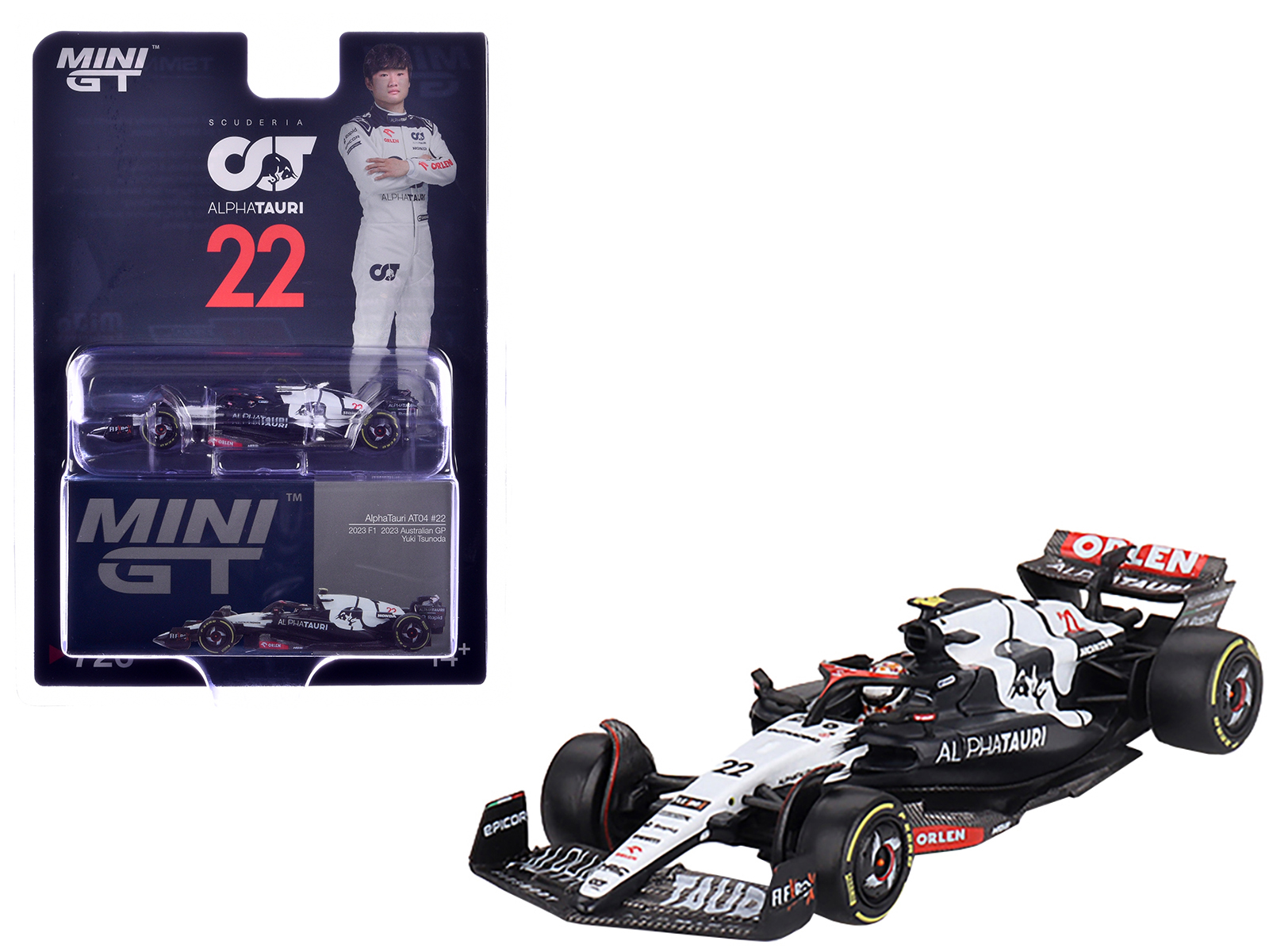 AlphaTauri AT04 #22 Yuki Tsunoda Formula One F1 Australian GP (2023) Limited Edition 1/64 Diecast Model Car by Mini GT
