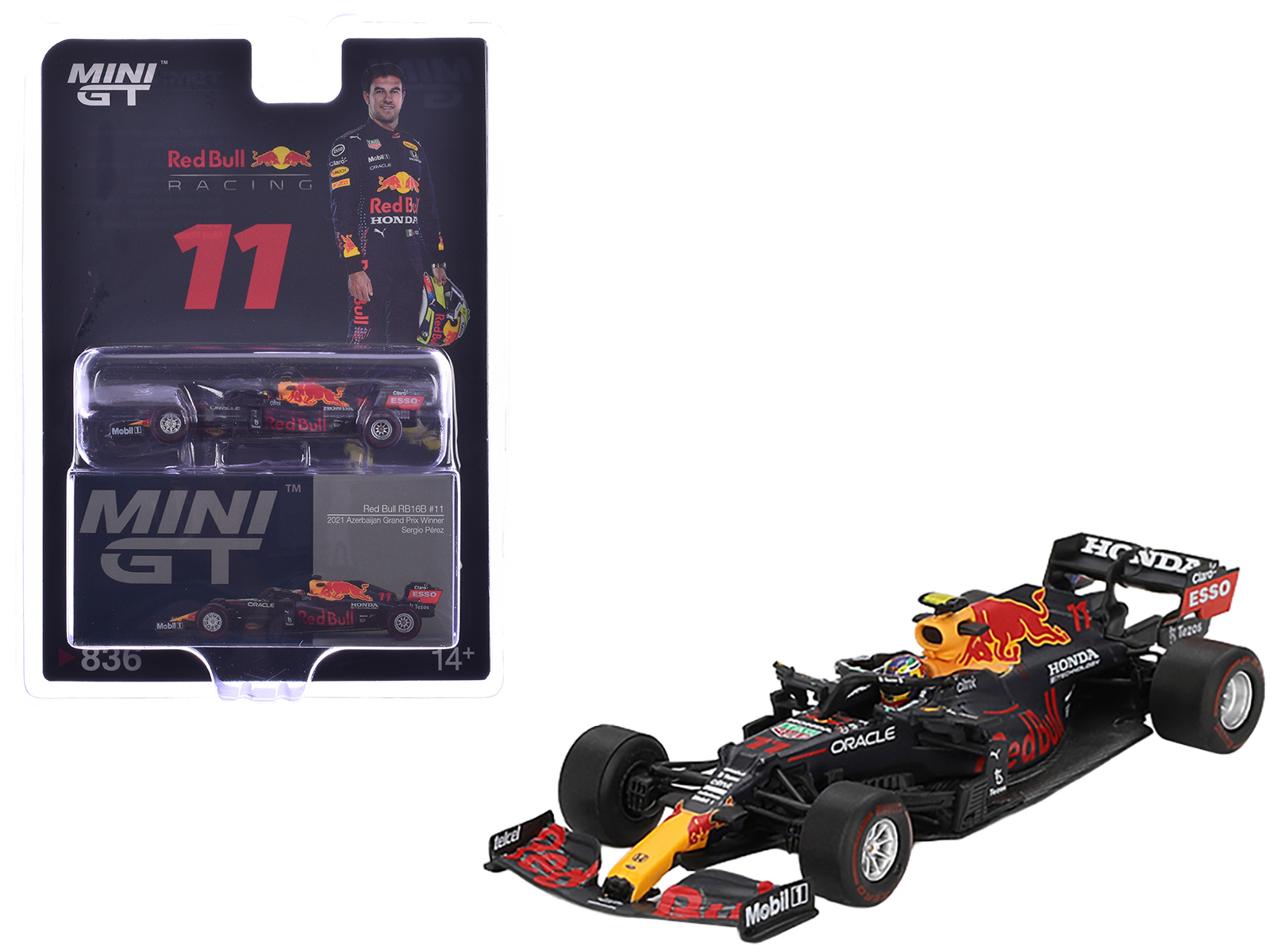 Red Bull RB16B #11 Sergio Perez Winner Formula One F1 Azerbaijan GP (2021) Limited Edition 1/64 Diecast Model Car by Mini GT
